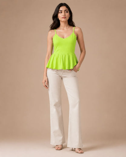 Shoulder Strap Peplum Top