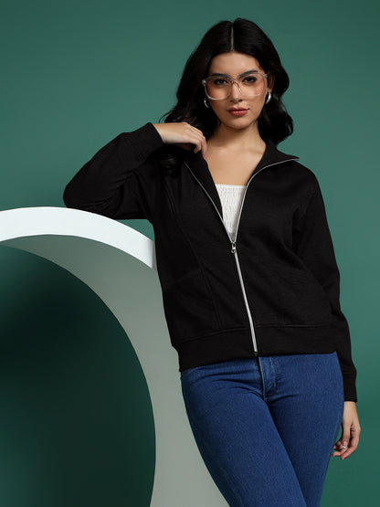 Stand-Collar Jacket with Front Pockets