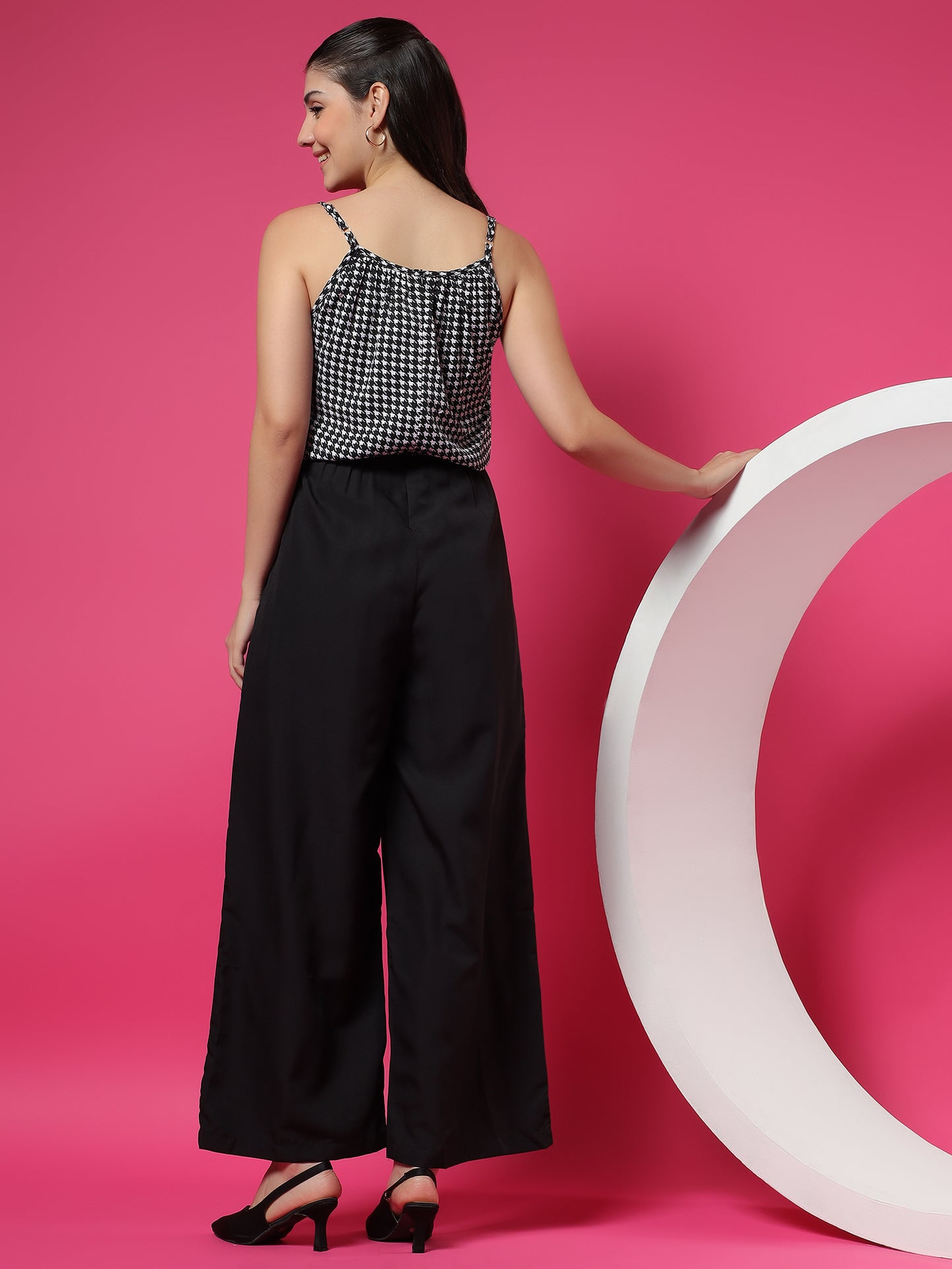 Printed Shoulder Straps Sleeveless Jumpsuit