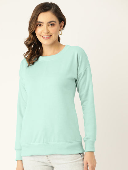 Solid Fleece Pullover Sweatshirt with Pockets