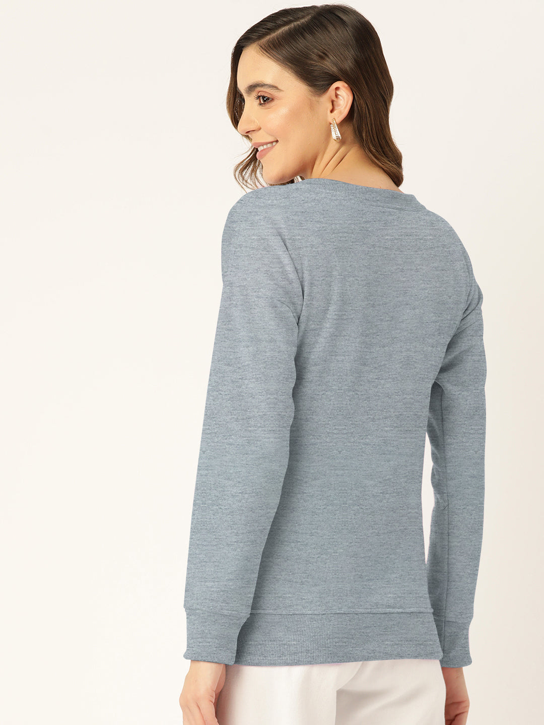 Solid Fleece Pullover Sweatshirt with Pockets