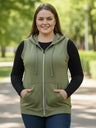 Pluslane Sleeveless Hooded sweatshirt