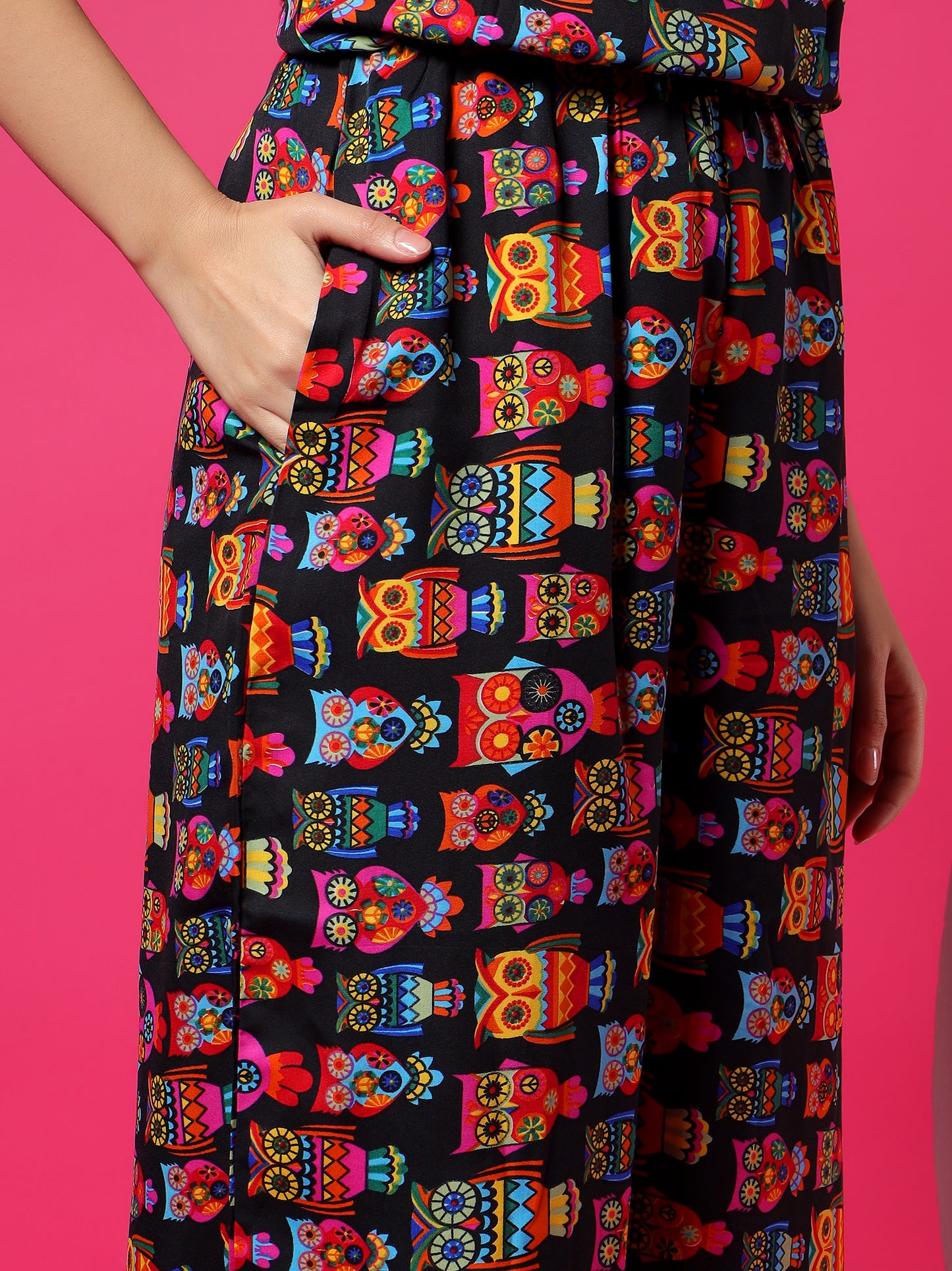 Printed Shoulder Straps Sleeveless Jumpsuit