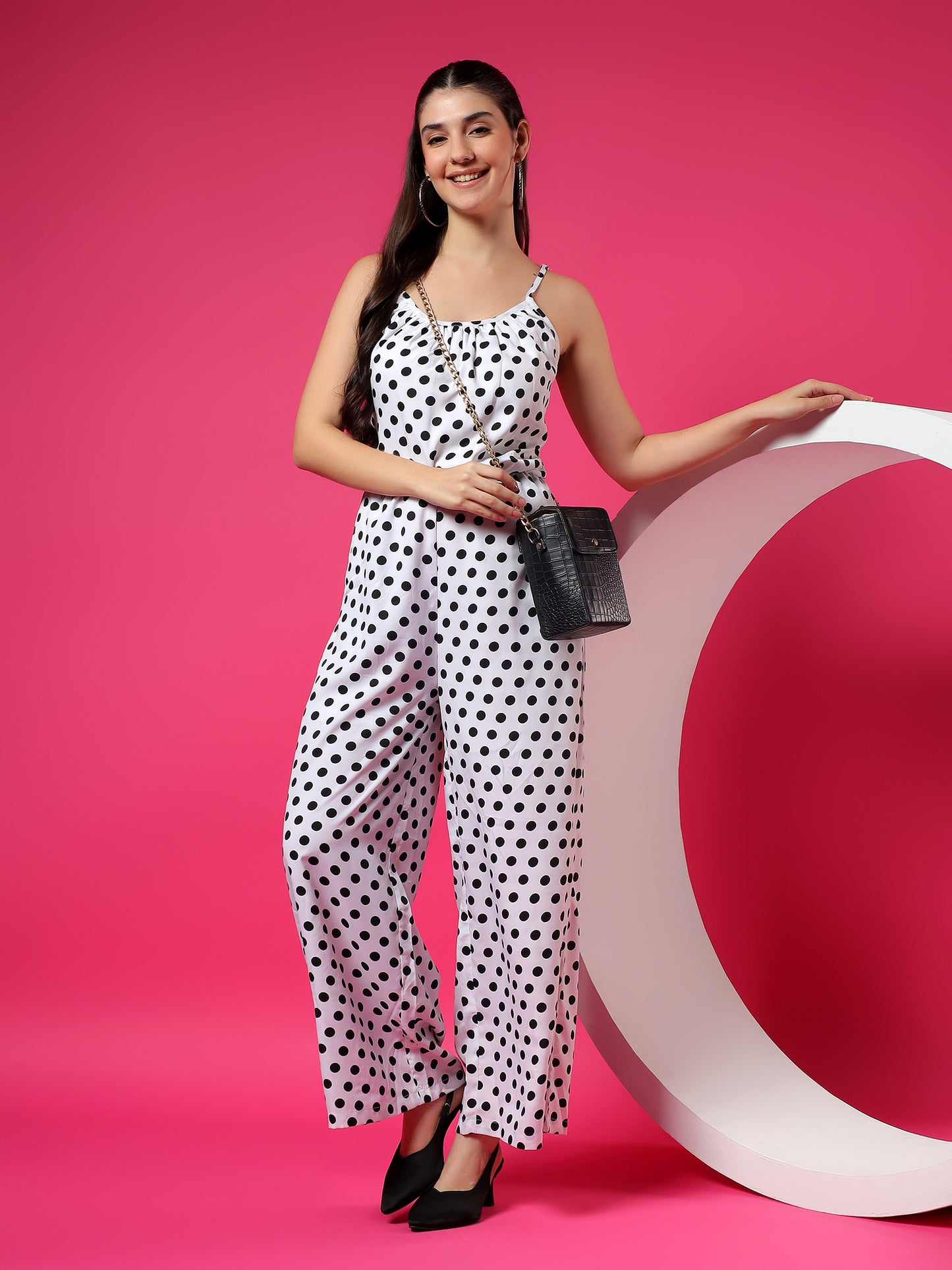 Printed Shoulder Straps Sleeveless Jumpsuit
