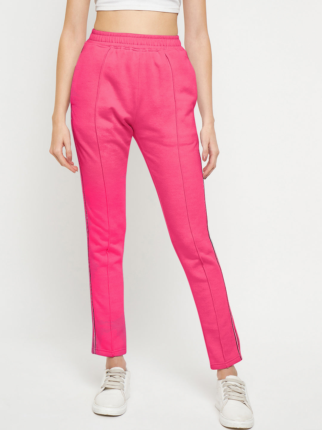 Women Mid-Rise Knitted Sports Track Pant with Pockets