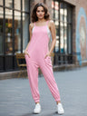 Shoulder Straps Pure Cotton Basic Jumpsuit