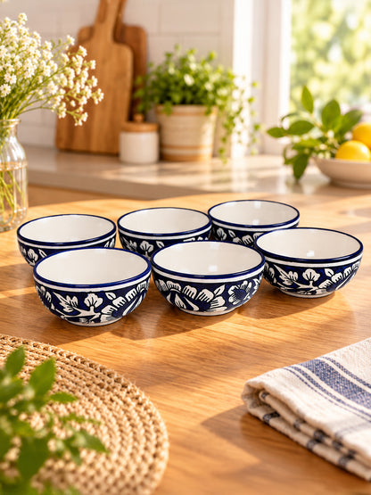 Dinner Bowls Set of 6 | Blue |220 ml