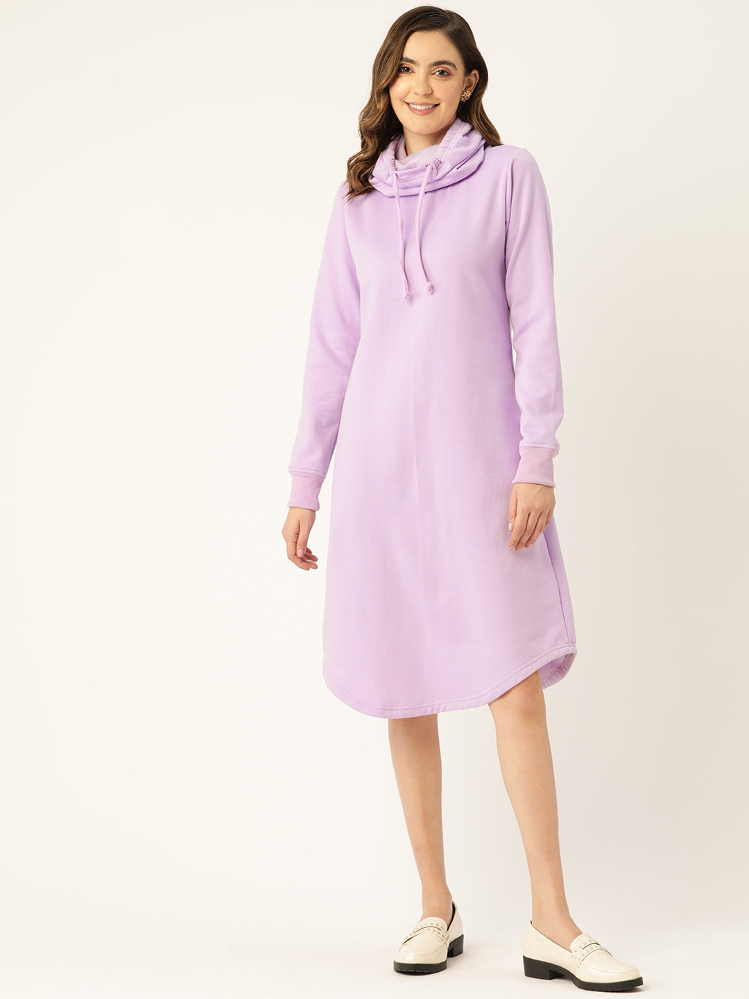 Cowl Neck Midi Jumper Dress