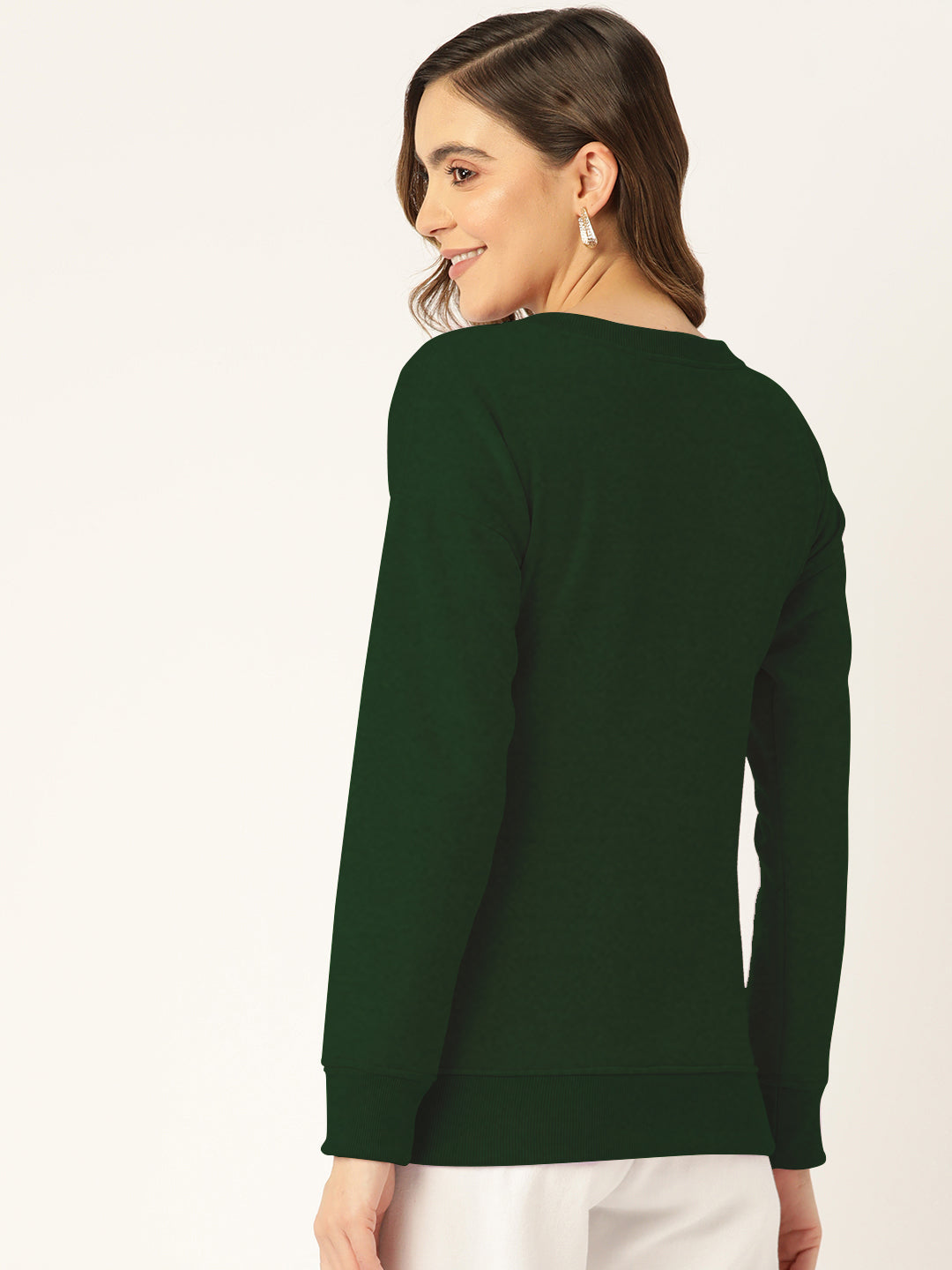 Solid Fleece Pullover Sweatshirt with Pockets