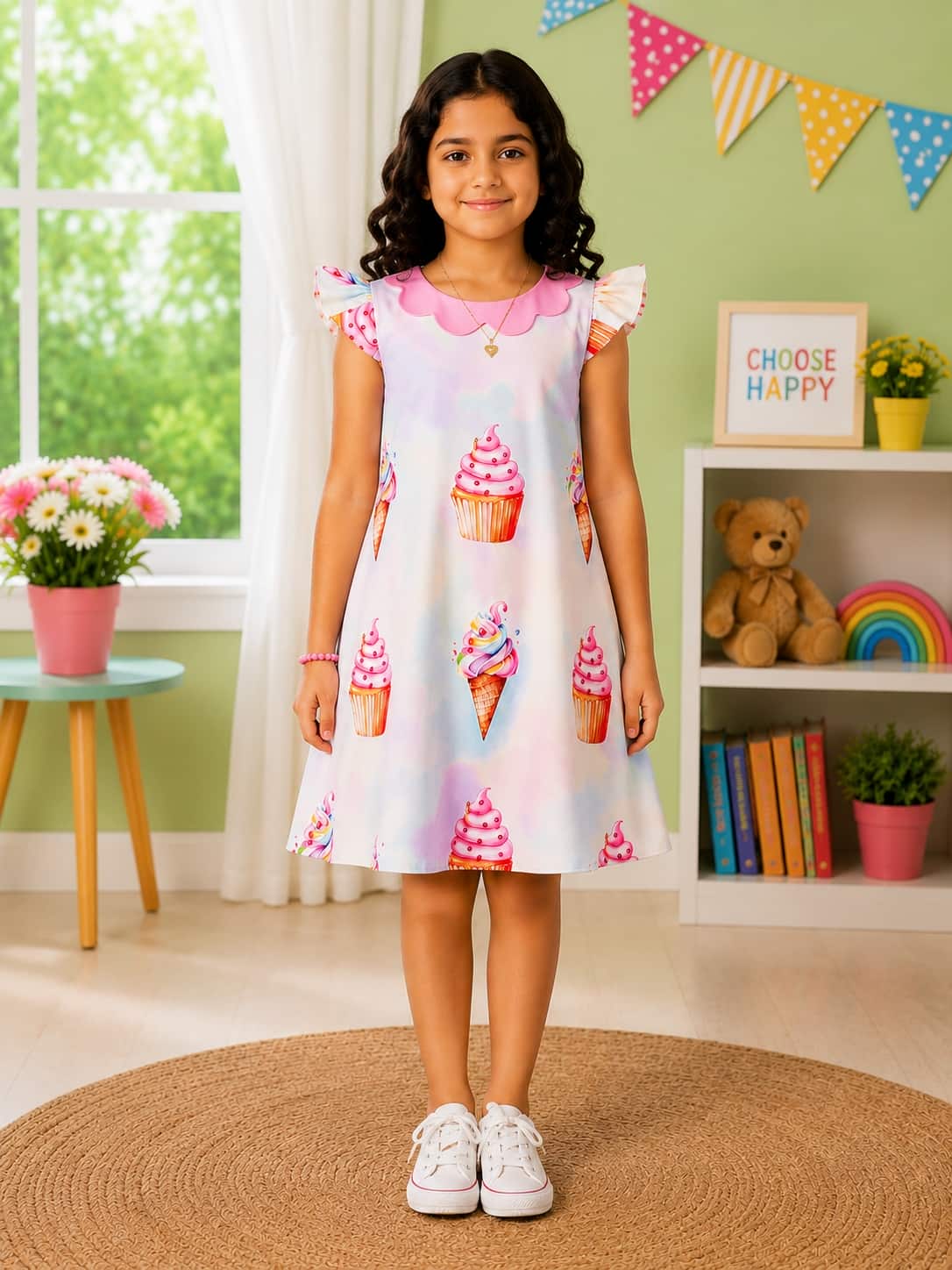 Poppylane-Peter Pan Collar A-Line Dress