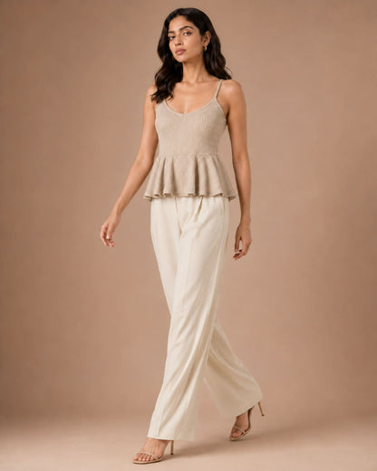 Shoulder Strap Peplum Top