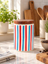 Storege Jar with Wooden Lid | Multicolor - 900 ml