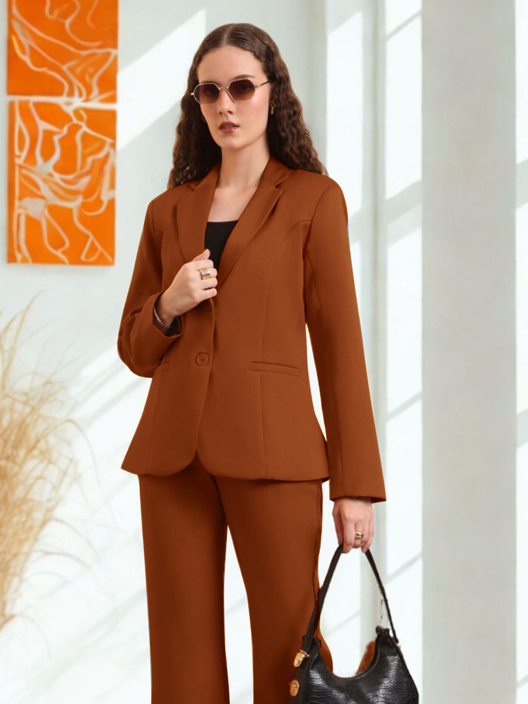 Notched Lapel Single-Breasted Blazer