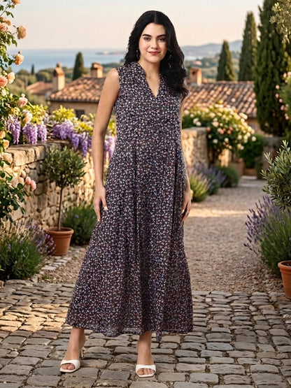 Cotton A-Line Maxi Dress