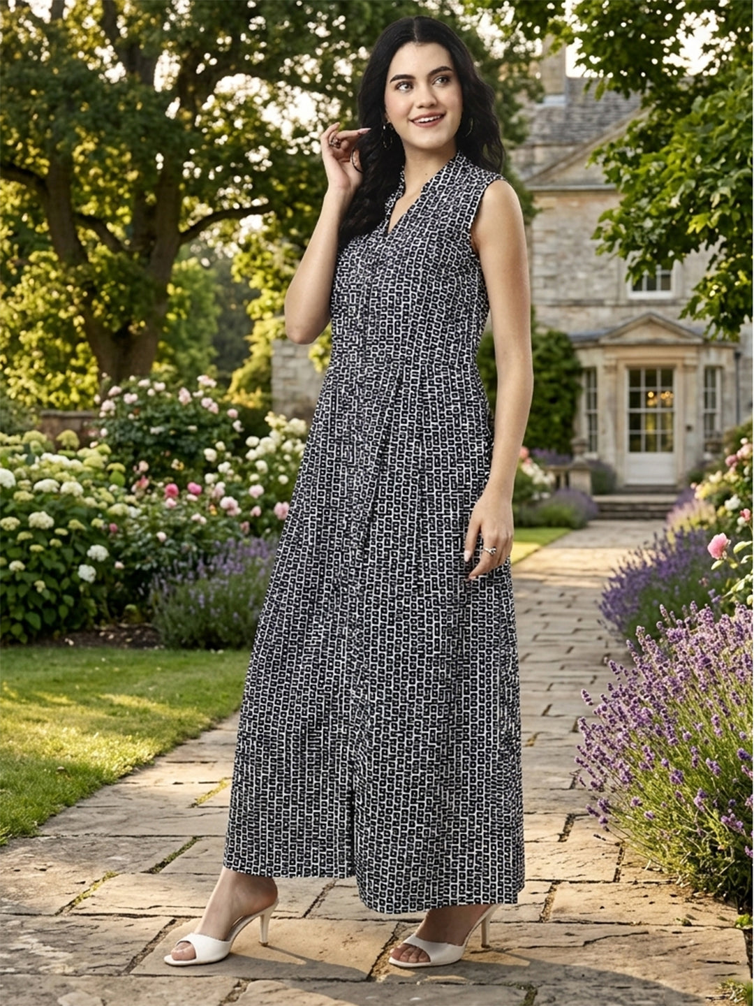 Cotton A-Line Maxi Dress