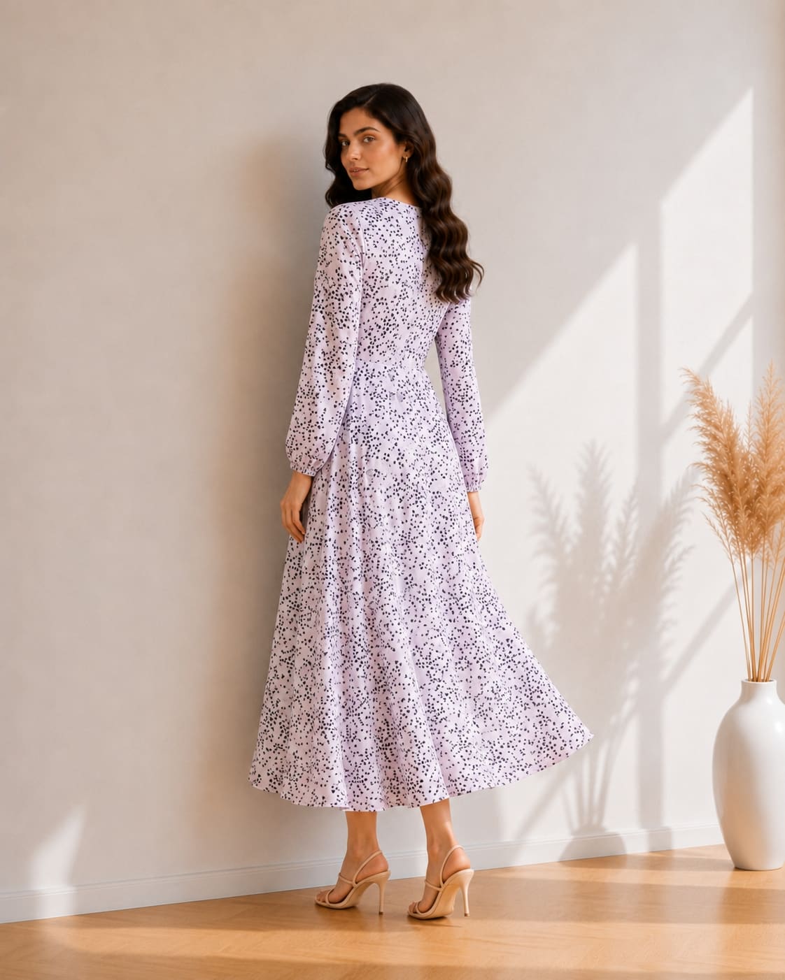 Printed Flared Western Dress.