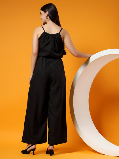 Printed Shoulder Straps Sleeveless Jumpsuit