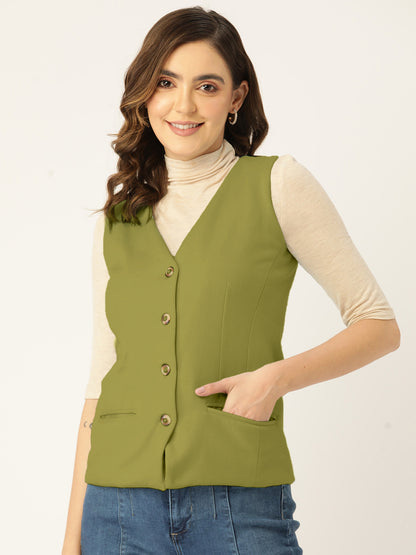 V-Neck Fleece Waistcoat