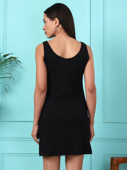 BRINNS Women Scoop Neck Sleeveless bodycon Mini Dress