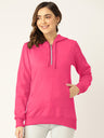 Women Burgundy Fleece Hooded Sweatshirt