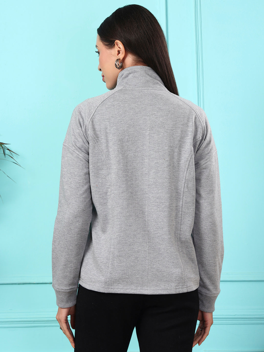 Jacket with Stand Collar & Zip Closure