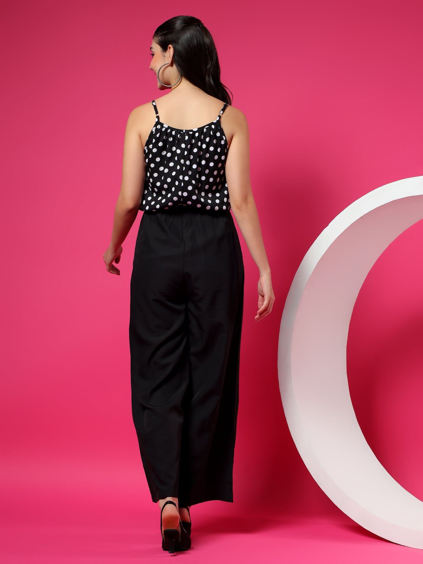 Printed Shoulder Straps Sleeveless Jumpsuit