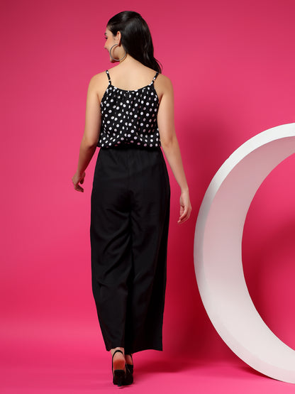Printed Shoulder Straps Sleeveless Jumpsuit