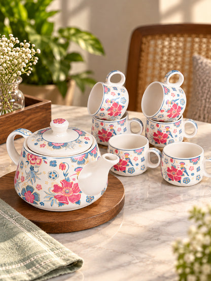Tea Set | Printed | Kettle (1200 ml) & 6 Cups (200 ml)