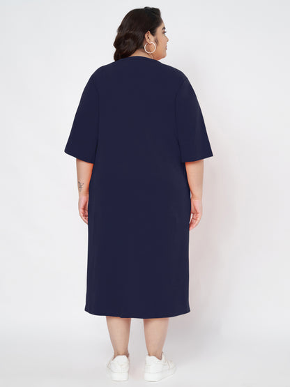 Plus Size Cotton T-shirt Midi Dress