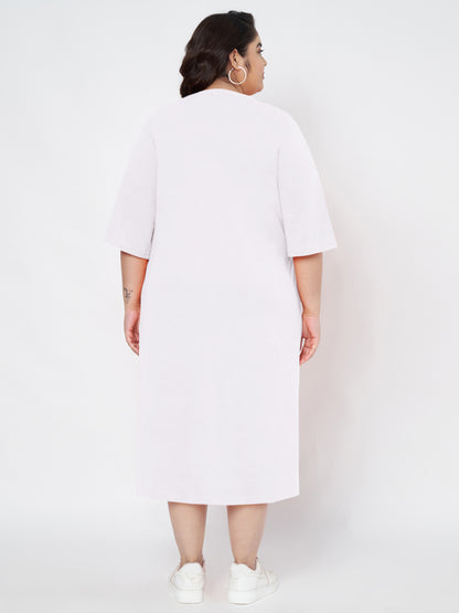 Plus Size Cotton T-shirt Midi Dress
