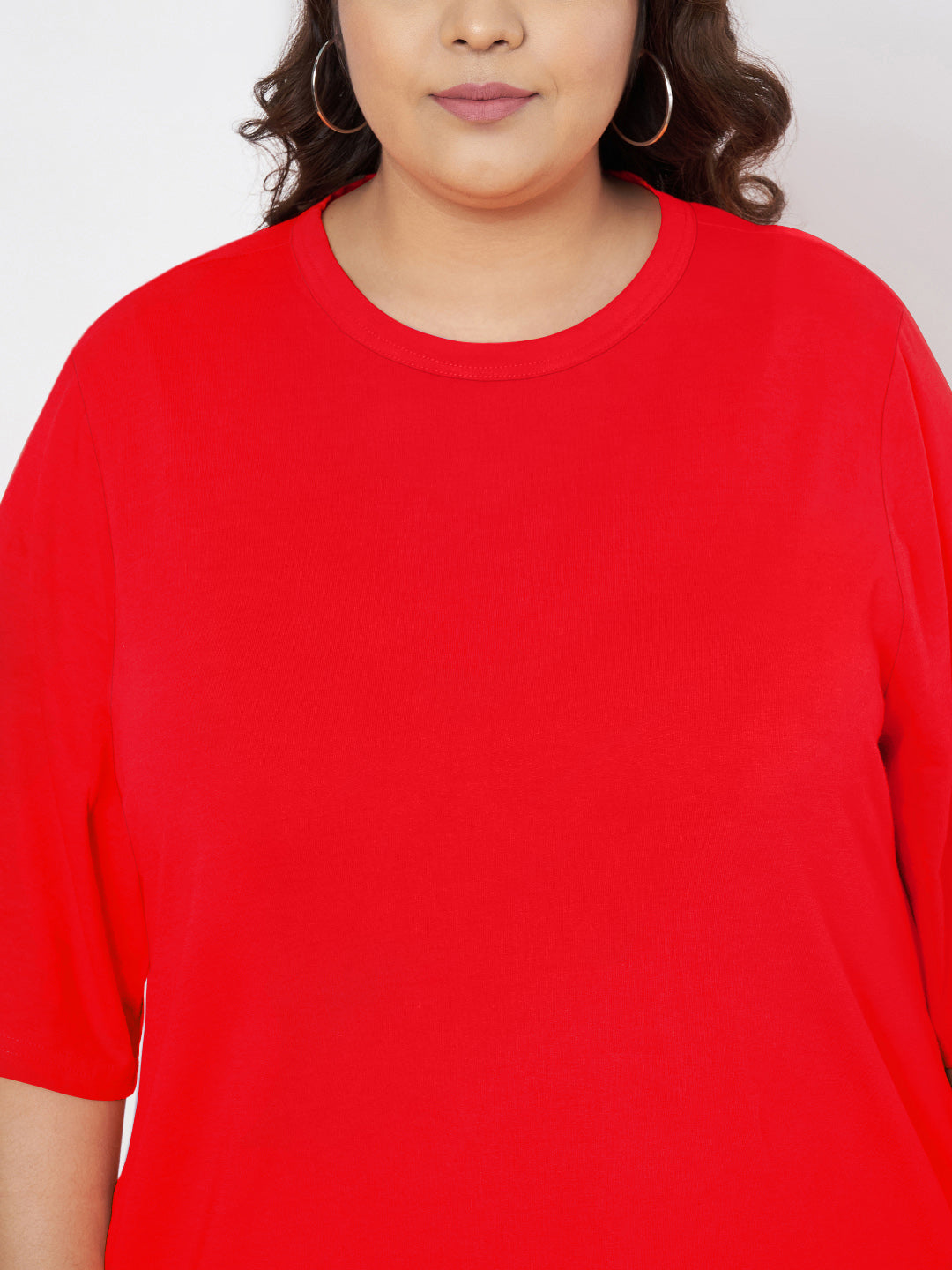 Plus Size Cotton T-shirt Midi Dress