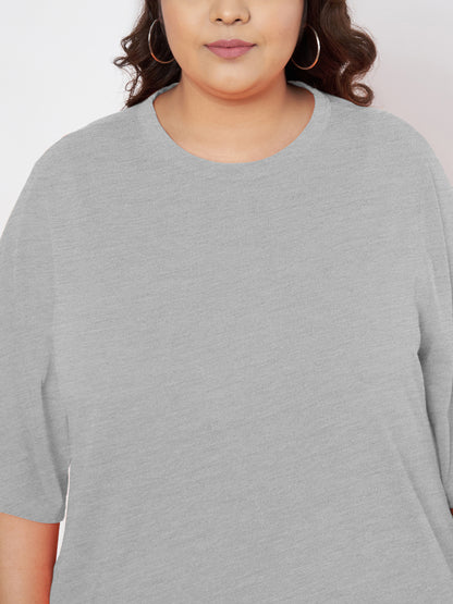 Plus Size Cotton T-shirt Midi Dress