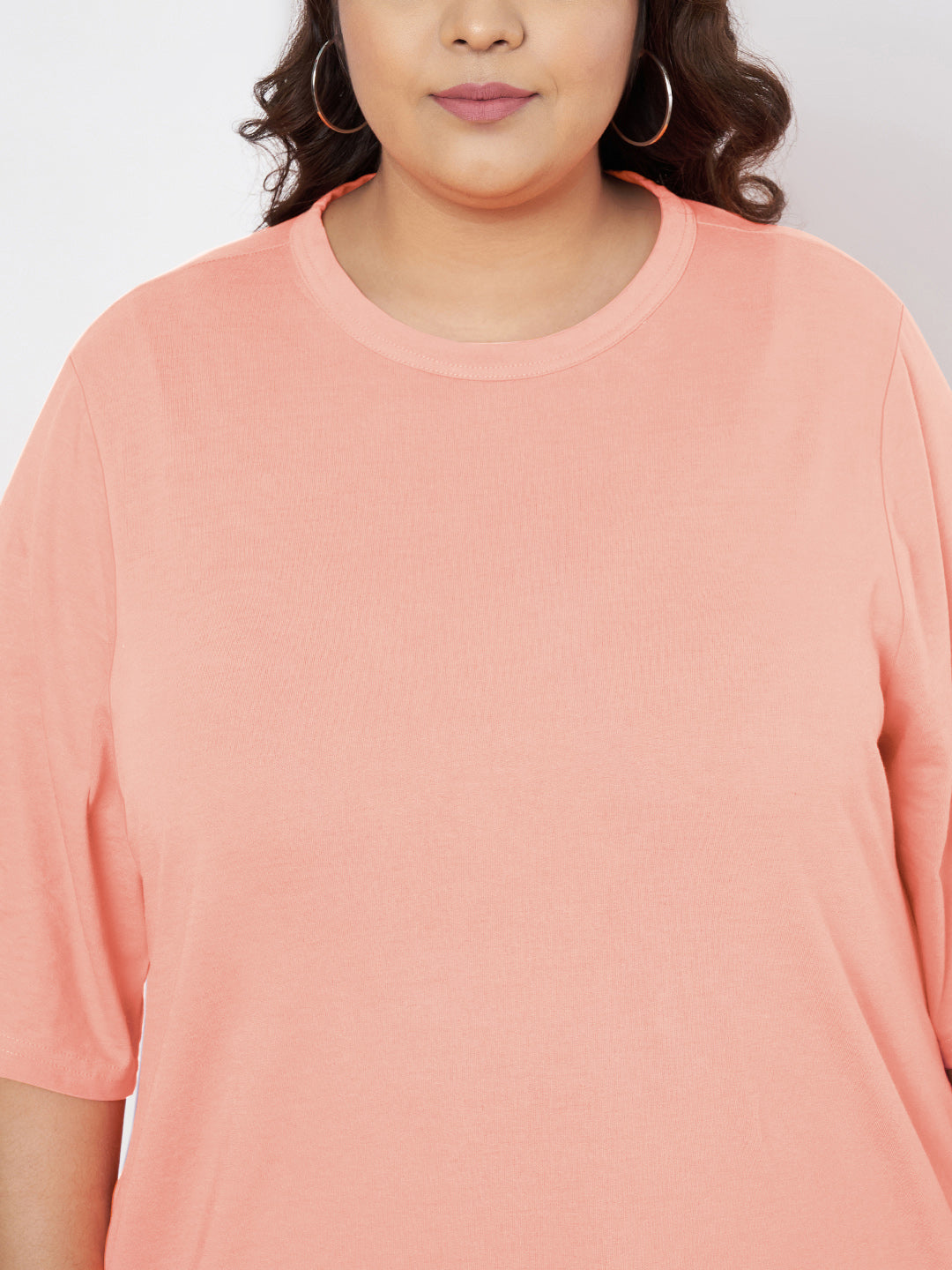 Plus Size Cotton T-shirt Midi Dress