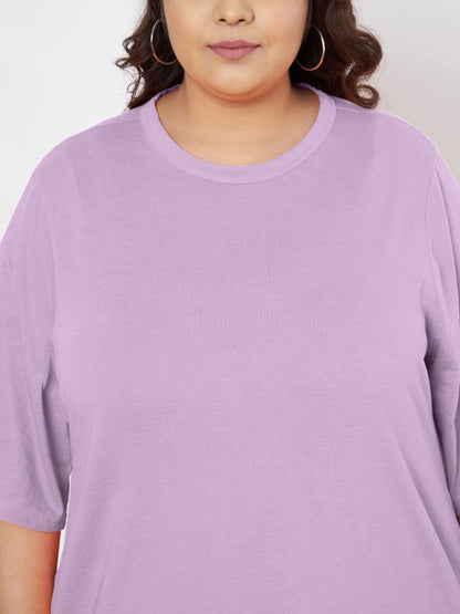 Plus Size Cotton T-shirt Midi Dress