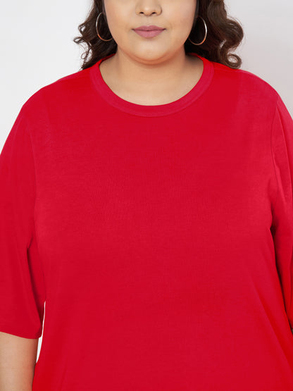 Plus Size Cotton T-shirt Midi Dress