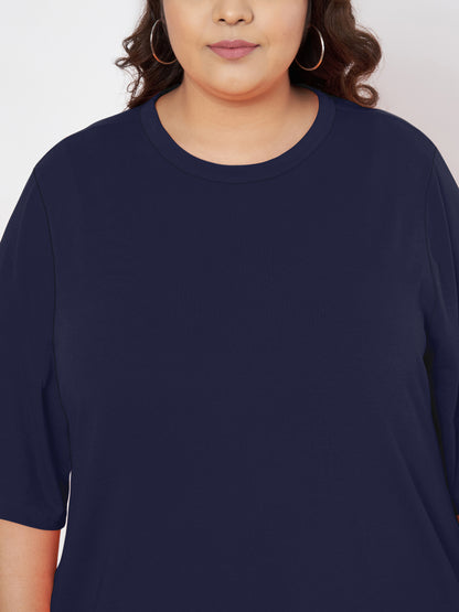 Plus Size Cotton T-shirt Midi Dress