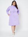 Pluslane Solid Mock Neck A-Line Midi Dress