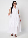 Pluslane Mandairan Coller Fit And Flare Maxi Dress