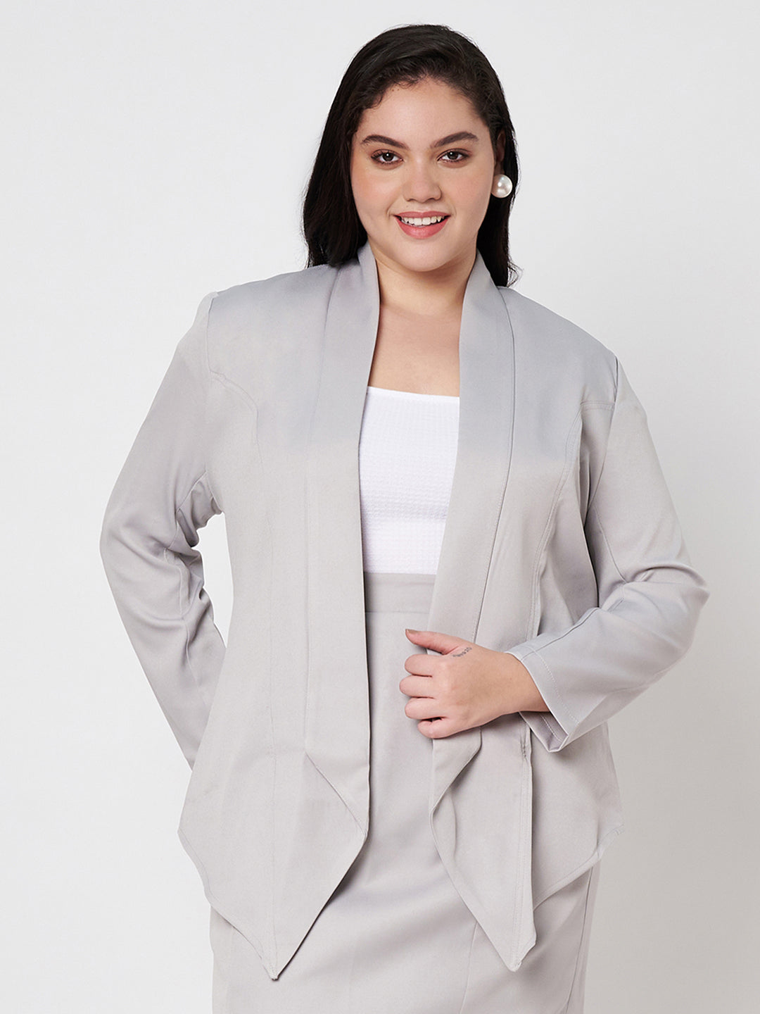 Plus Size Shawl Collar Blazer