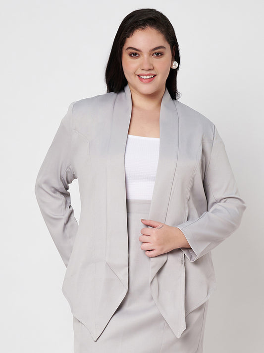 Plus Size Shawl Collar Blazer