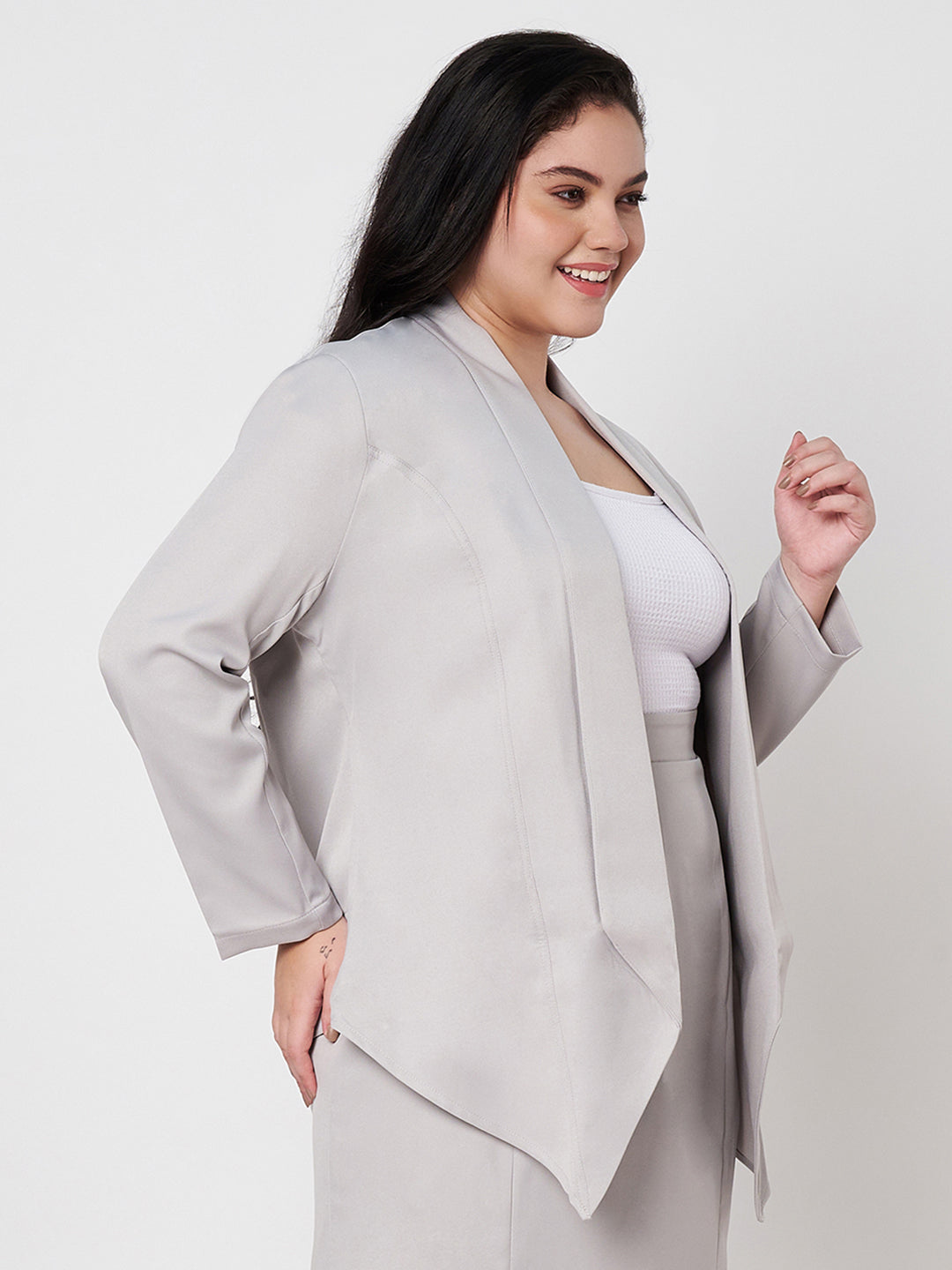 Plus Size Shawl Collar Blazer