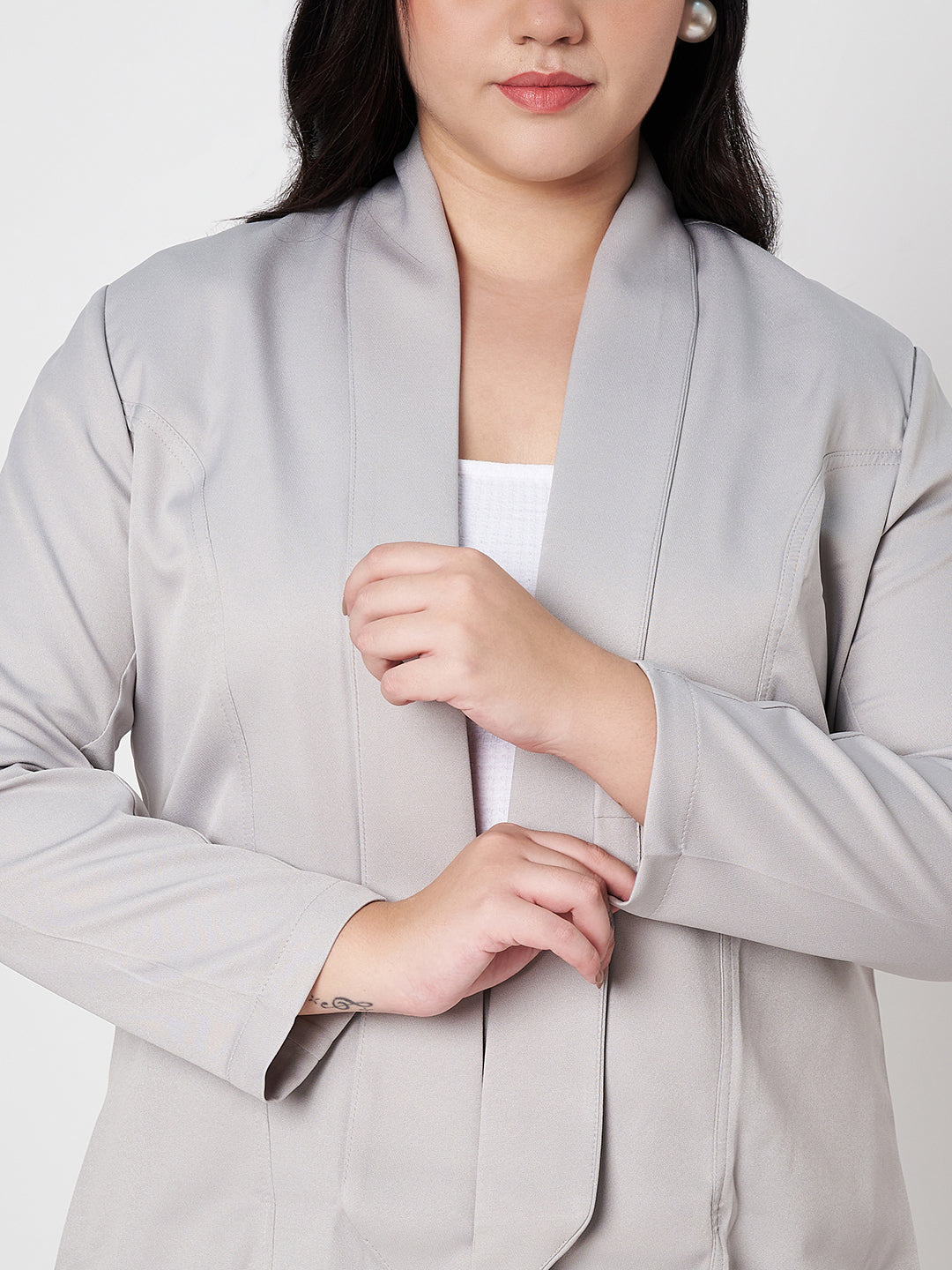 Plus Size Shawl Collar Blazer