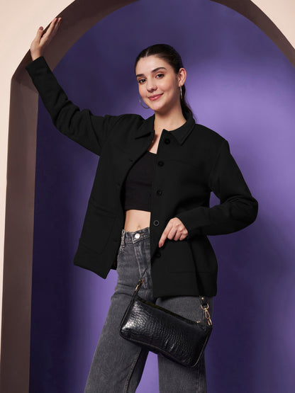 Casual Fleece Buttoned Jacket