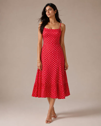 Printed Sleeveless Midi Dress