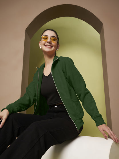 Stand-Collar Jacket with Front Pockets