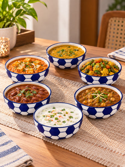 Dinner Bowls Set of 6 | Blue |220 ml
