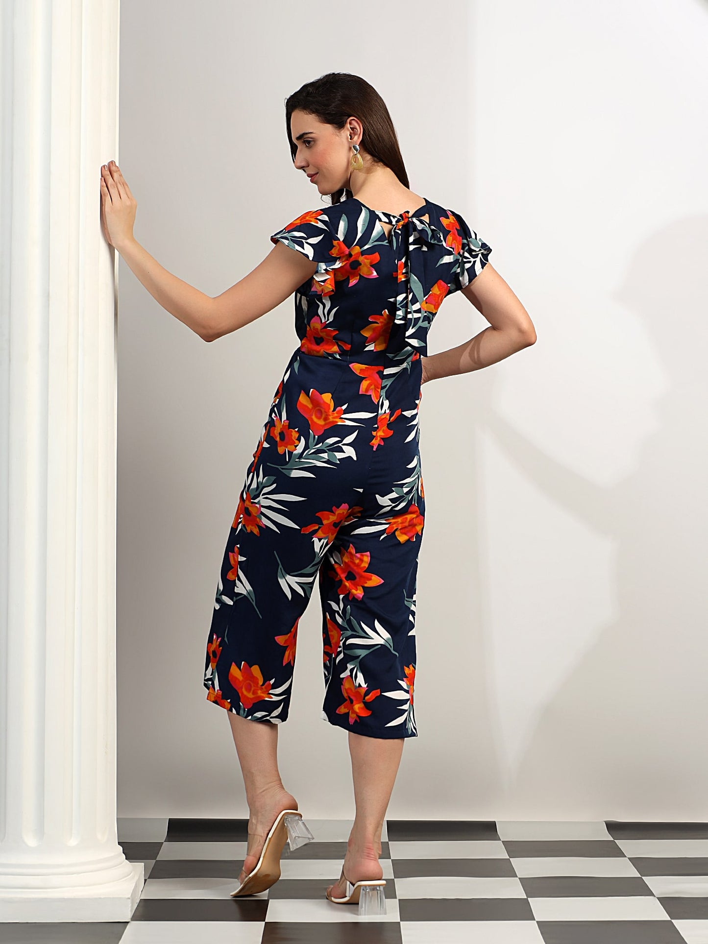 BRINNS Women Printed Short Sleeve Capri Jumpsuit