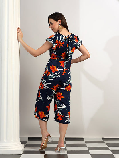 BRINNS Women Printed Short Sleeve Capri Jumpsuit