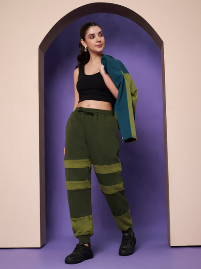 Colourblocked Wrinkle Free Zip Trousers