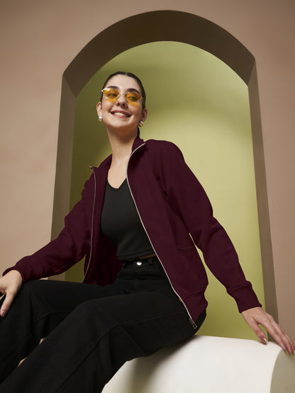 Stand-Collar Jacket with Front Pockets